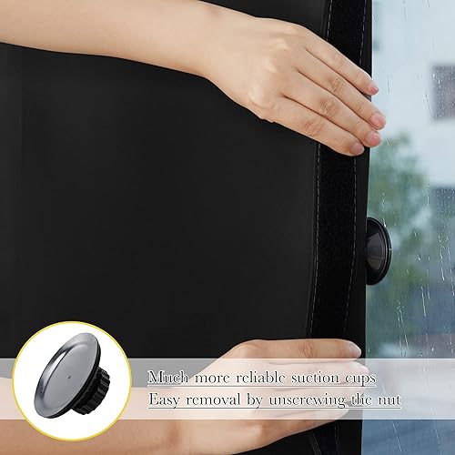 Miniatura 6 de NICETOWN Cortinas opacas portátiles para ventana de habitación del bebé, con ventosas y tiras adhesivas para viajes, caravana, cámper, cubierta