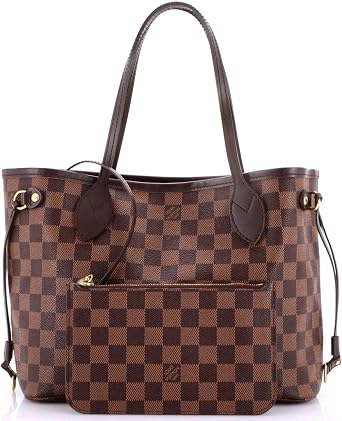 Pre-Loved Neverfull NM Tote Damier PM, Brown