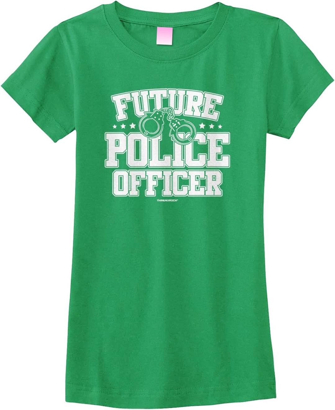 Threadrock Big Girls' Future Police Officer Fitted T-Shirt