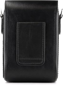 MegaGear MG766 Leather Camera Case with Strap compatible with Canon PowerShot G7 X Mark III, G7 X Mark II, G7 X - Black