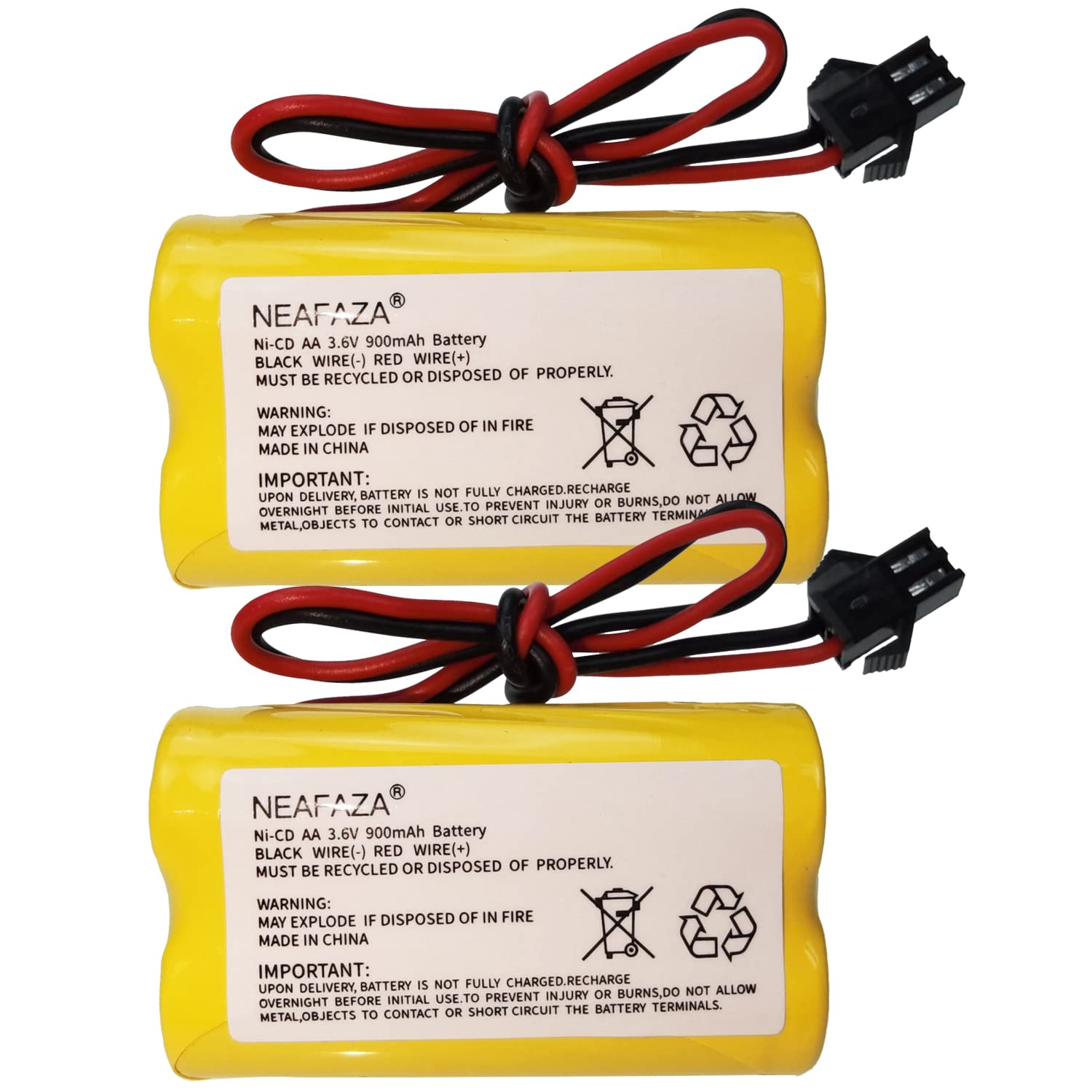 3.6V 900mAh NiCd Exit Sign Emergency Light Battery Replacement Compatible with Lithonia ELB B001 ELBB001 ELB-B001 Lithonia EU2 LED Interstate ANIC1566 Unitech 0253799(2 Pack)