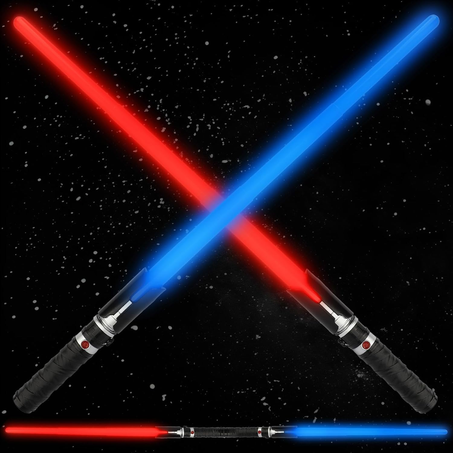 TOY Life 2 in 1 Light Up Saber Blue & Red 2 Pack for Kids, Expandable Light Up Sword for Kids Lightsaver, LED + FX Sound Lightsavers Dual, Light Up Toy, Dark Saber Galaxy Wars Saber