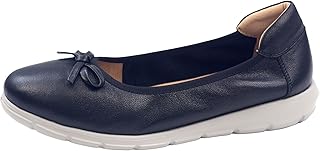 Women's Walking Ballet Black Loafers Flats Shoes Dress Shoes Round Toe Slip on Genuine Leather Comfortable Ballerina Flats Shoes for Women Casual Dressy Flats