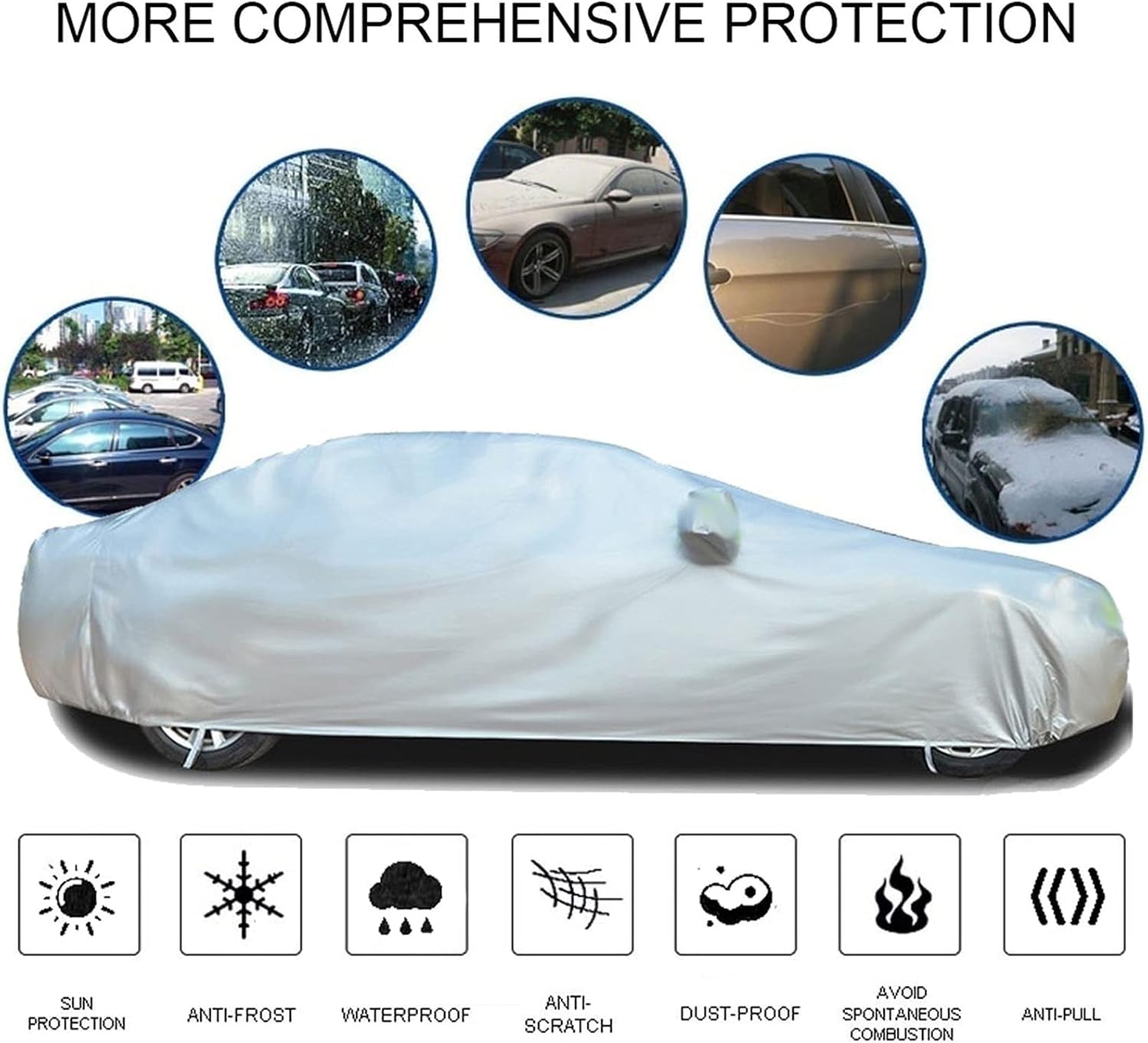 Autoabdeckung für Suzuki SX4 (2010-2014), Autoabdeckung Vollgarage Wasserdicht UV-Schutz Auto Abdeckplane Abdeckung,A/Silver