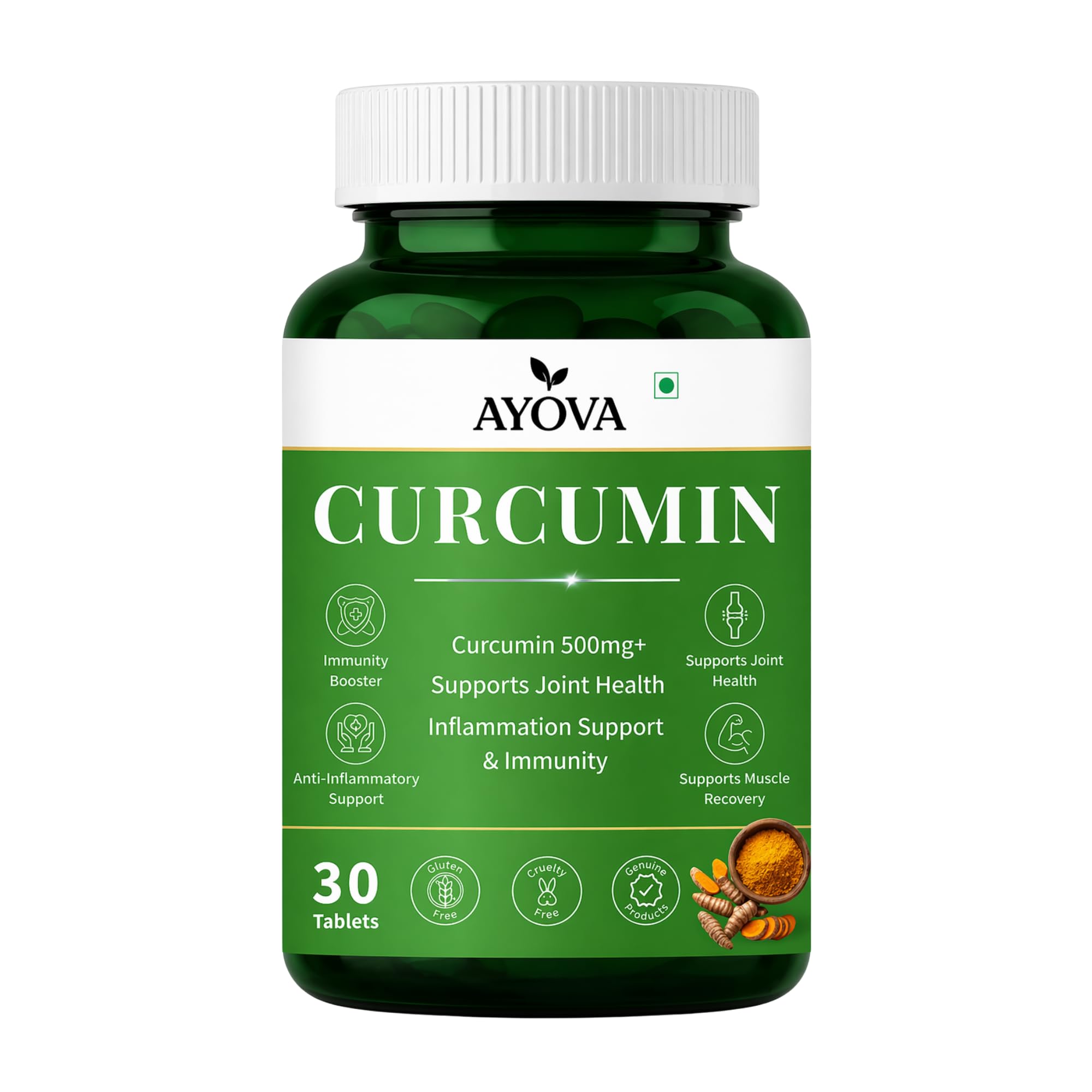 Curcumin Tablet with Garlic Extract and Black Pepper, Sugar-Free -500mg | Supports Joint Health, Inflammation Support & Immunity | Plant-Based Anti-Inflammatory Supplement for Men & Women | 30 Tablet-image-33