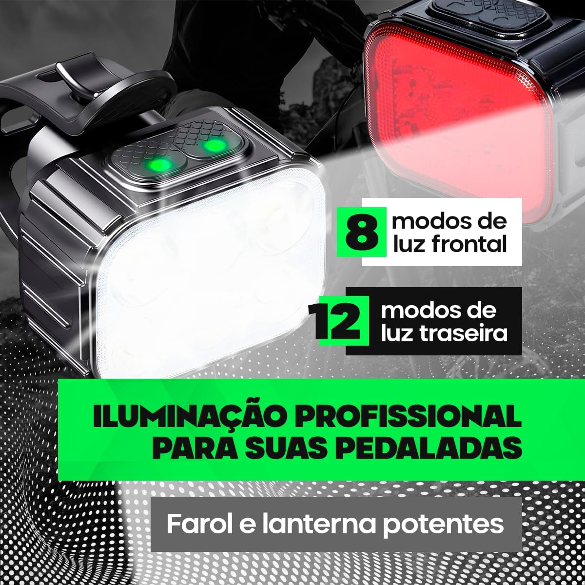 Lanterna Bike Kit Farol Bike 6 Led Recarregável USB a Prova da Água Acessorios Bicicleta Ciclismo Sinalizador Traseiro Dianteiro Pisca Alerta Potente Conjunto Varios Modos Iluminação Lanterna Bike Kit Farol Bike 6 Led Recarregável USB a Prova da Água Acessorios Bicicleta Ciclismo Sinalizador Traseiro Dianteiro Pisca Alerta Potente Conjunto Varios Modos Iluminação