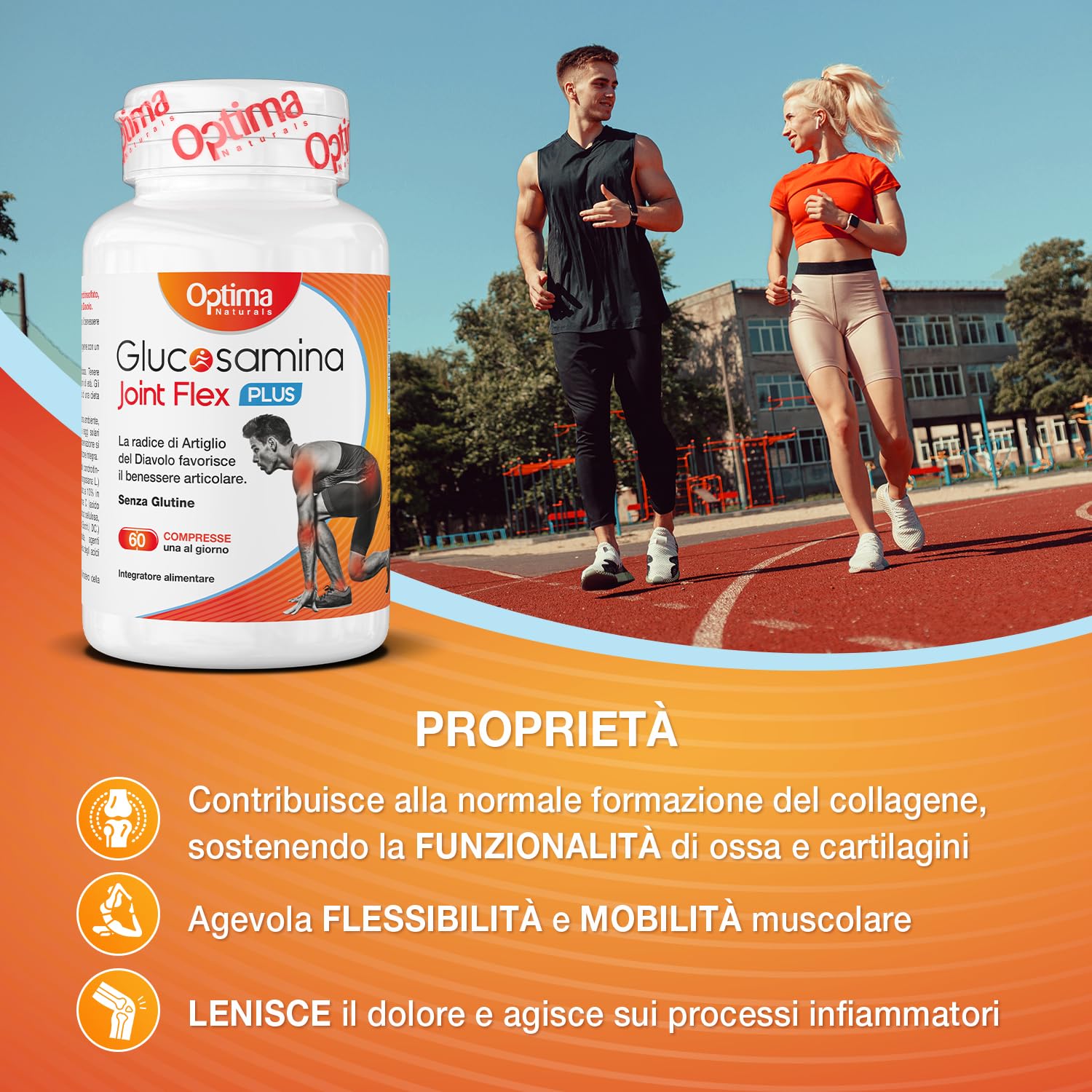 Plus, 60 compresse con Glucosamina, Condroitina, Artiglio del Diavolo e MSM, per il benessere delle articolazioni