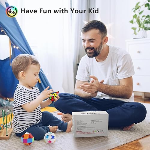 Miniatura 7 de Vdealen Juego de cubos de velocidad, paquete de 7 cubos de rompecabezas, paquete de bolas antiestrés de 2 x 2, 3 x 3, 4 x 4, pirámide, dodecaedro,