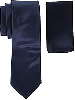 Stacy Adams Men's Satin Solid Tie Set with Matching Pocket Square - Handcrafted Neckwear for Weddings, Proms & Formal Events