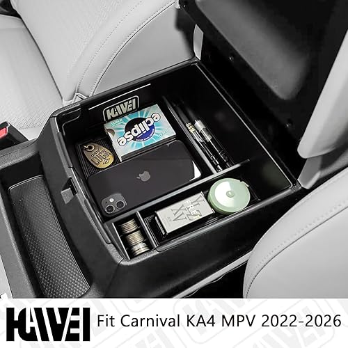 Miniatura 2 de Organizador de consola central compatible con Kia Carnival KA4 MPV 2022 2023 2024 2025 2026, accesorios caja de almacenamiento para reposabrazos,