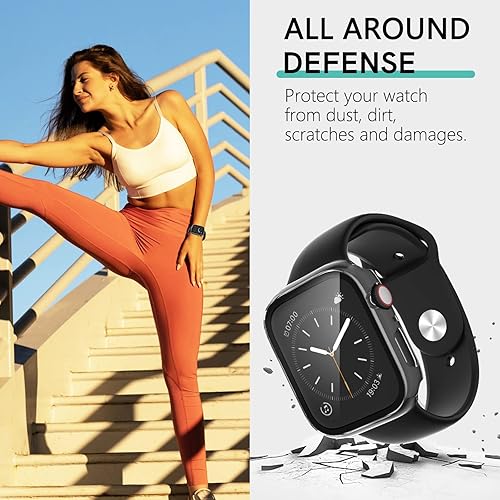 Miniatura 2 de COMMUTER - Protector de pantalla para Apple Watch Series 321 de 1.496 pulgadas, carcasa rígida de policarbonato ultrafino con película de vidrio