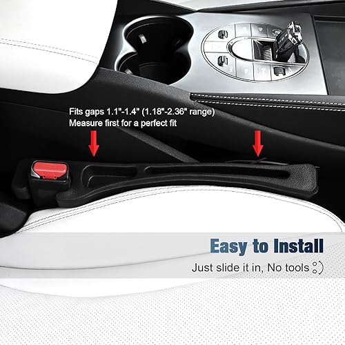 Miniatura 3 de Relleno de espacio para asiento de automóvil con portavasos para automóvil, organizador de costuras laterales sin caída con inserto de portavasos de