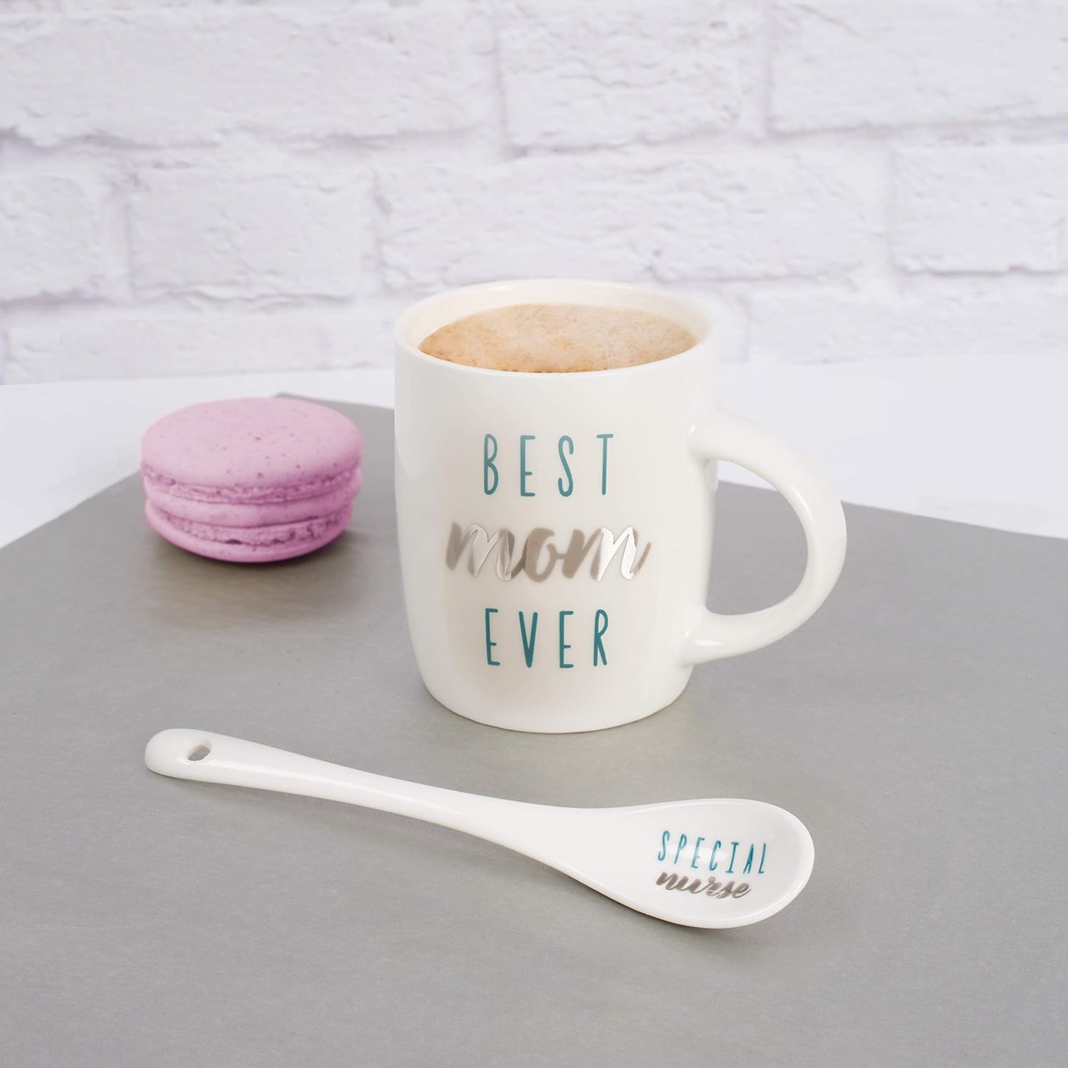 Pavilion Gift Company - Special Nurse - Silver & Teal - Mini Bone China Spoon