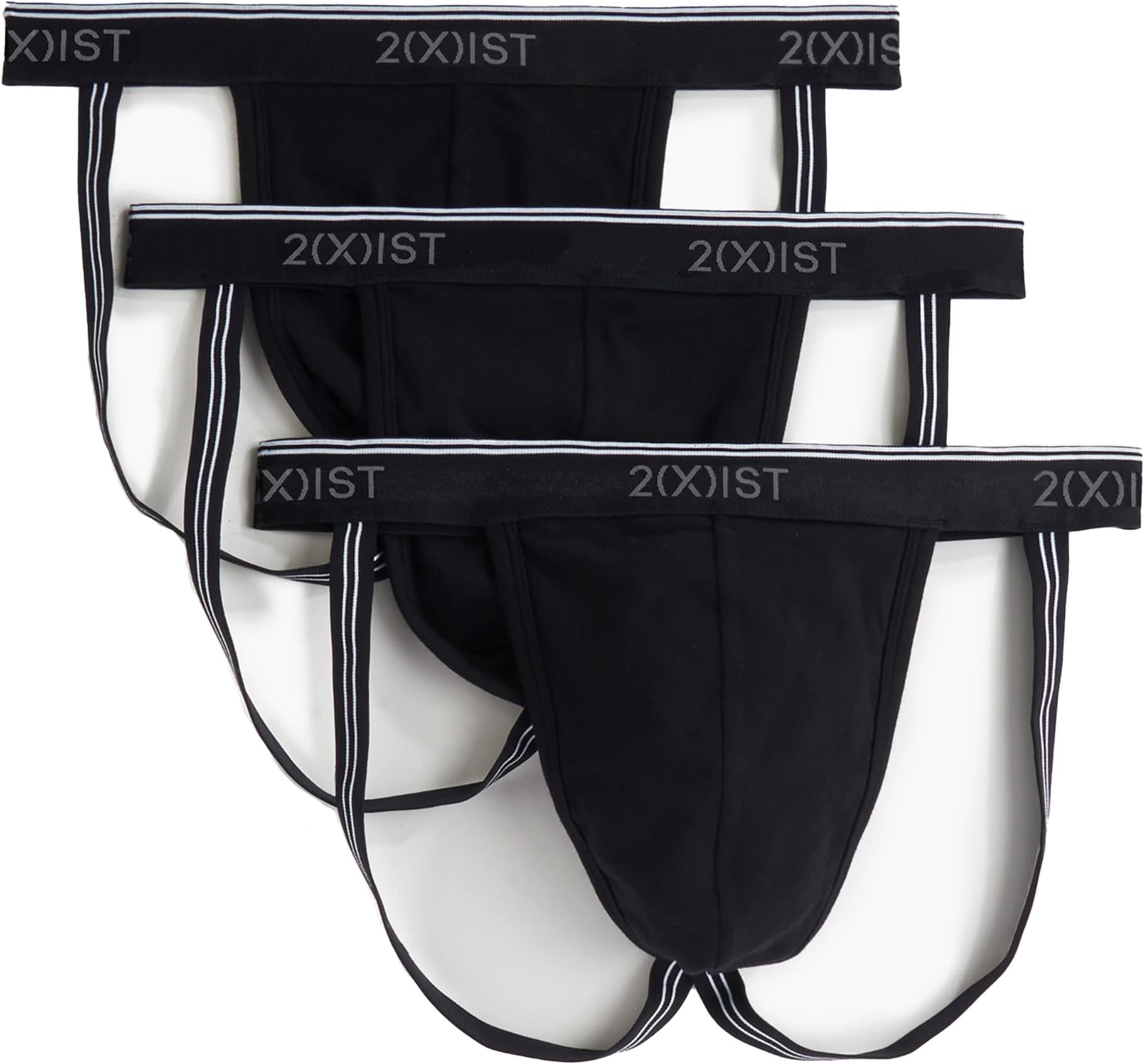 2(X) IST Men's Cotton Stretch Jock Strap 3-pack