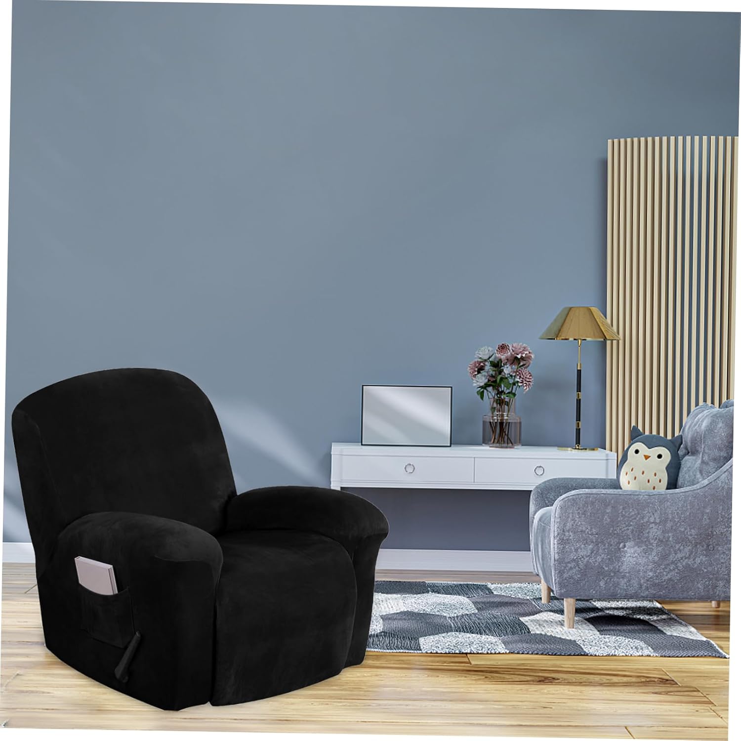 1Set Recliner Chair Cover Stretch Slipcover for Recliners with Protector for Living Room Non Slip Design Easy to Install