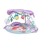 Bright Starts Disney Baby The Little Mermaid Twinkle Trove Light-Up Musical Baby Activity Gym with Tummy Time Pillow, Newborn+