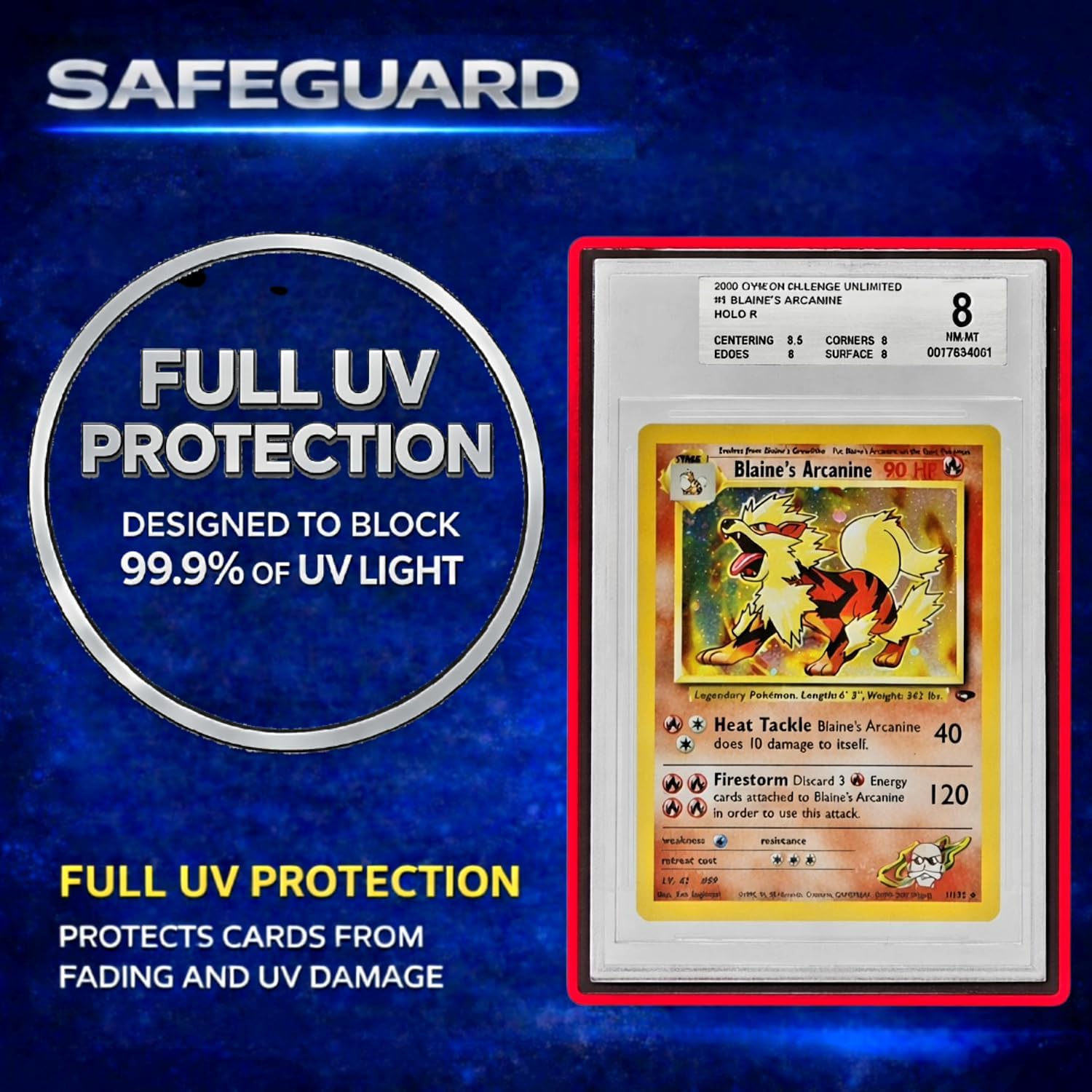 Metal BGS Slab Bumper Case UV Resistant- Safeguard Magnetic Aluminum Metal Case for Beckett Graded Cards (Black)