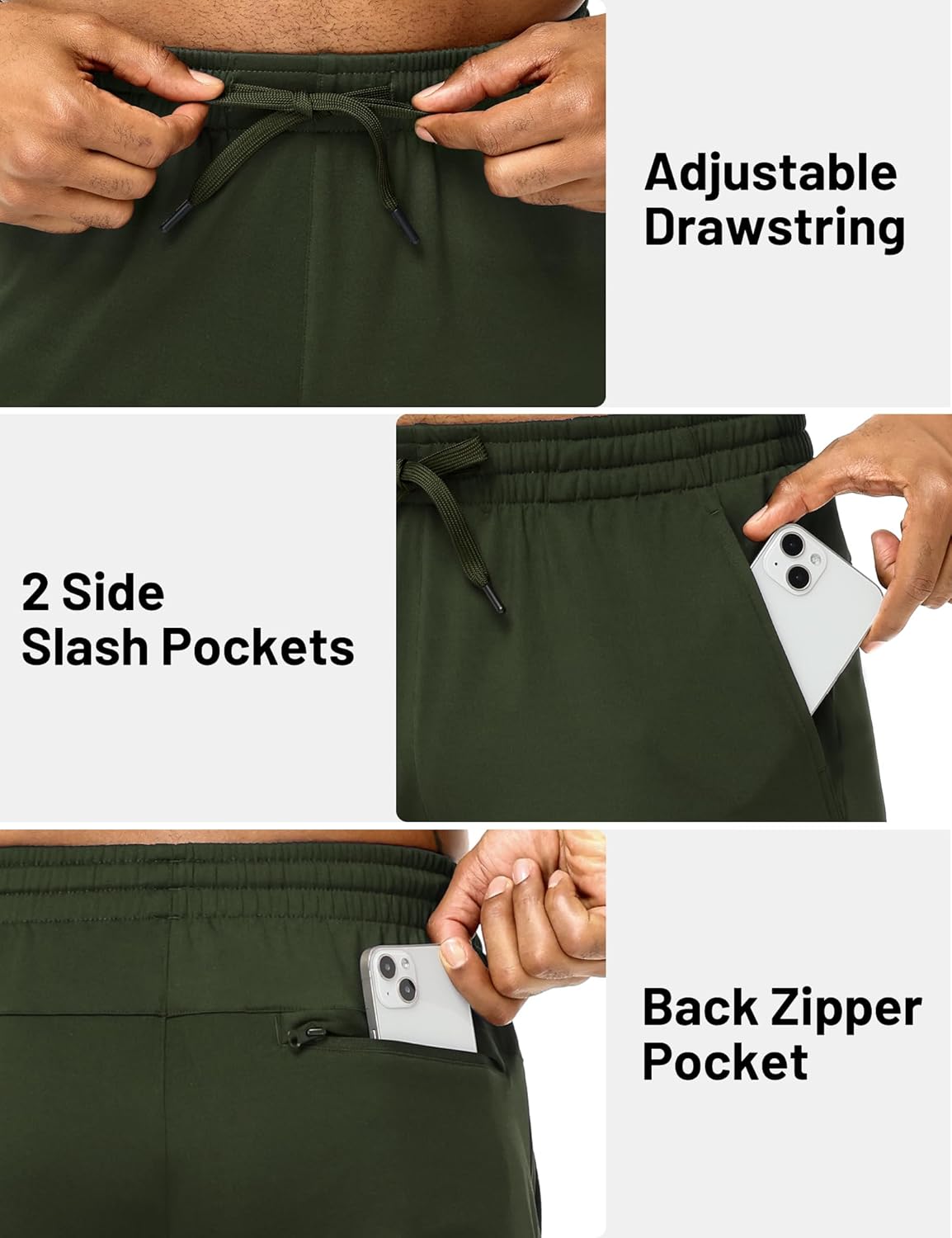 MIER Men's Fleece Lined Sweatpants for Workout Running Athletic Jogging Winter Warm Thermal Gym Track Pants with Pockets - Image 5