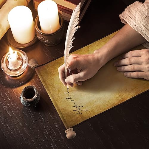 Miniatura 3 de Makevivi 2 rollos de papel en blanco con varillas de madera, para lista traviesa o agradable, escritura, votos de boda, invitación, carta de amor,