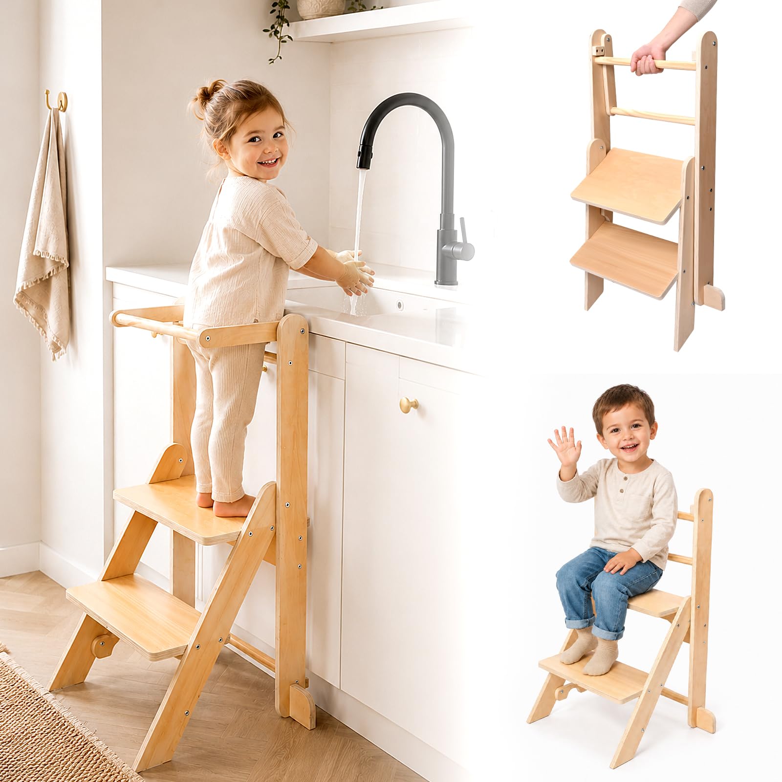 torre montessoriana per bambini,scala montessoriana per bambini in legno