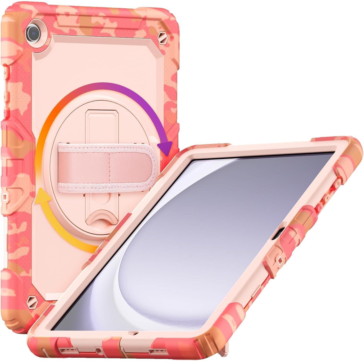 Gylint Heavy Duty Case for Samsung Galaxy Tab A9+ 11-Inch, Camo Pink