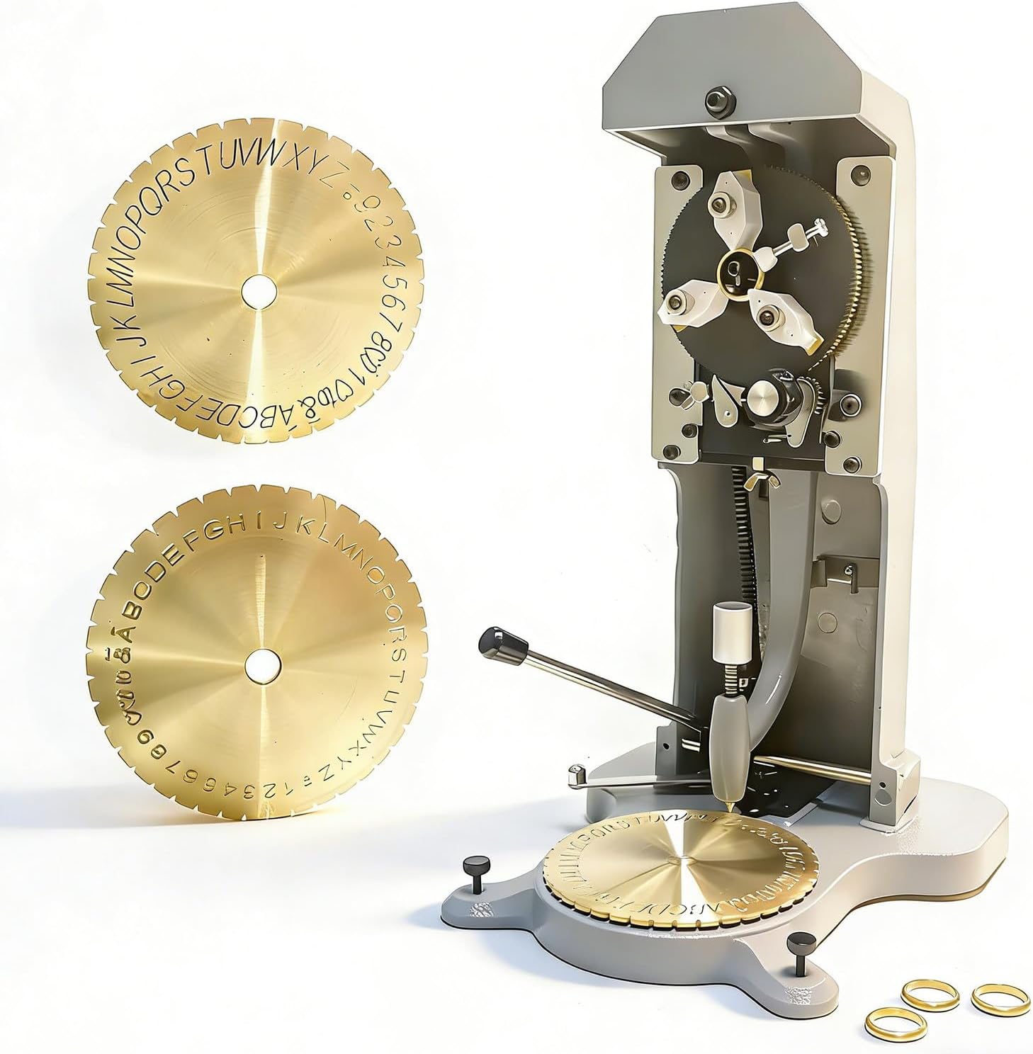 Inside Ring Engraver, Manual Ring Engraving Machine, with Double-Sided Engraved Dial, 1.5-2.0mm Standard Letter Block, Point Vibration Engraving, for Engraving Gold, Silver, Copper and Other Rings