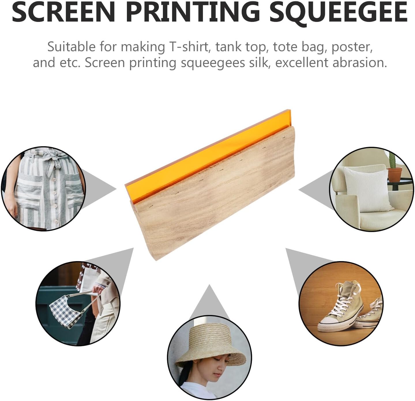 Screen Printing Squeegee Wooden Handle Scraper for DIY T-Shirt Projects