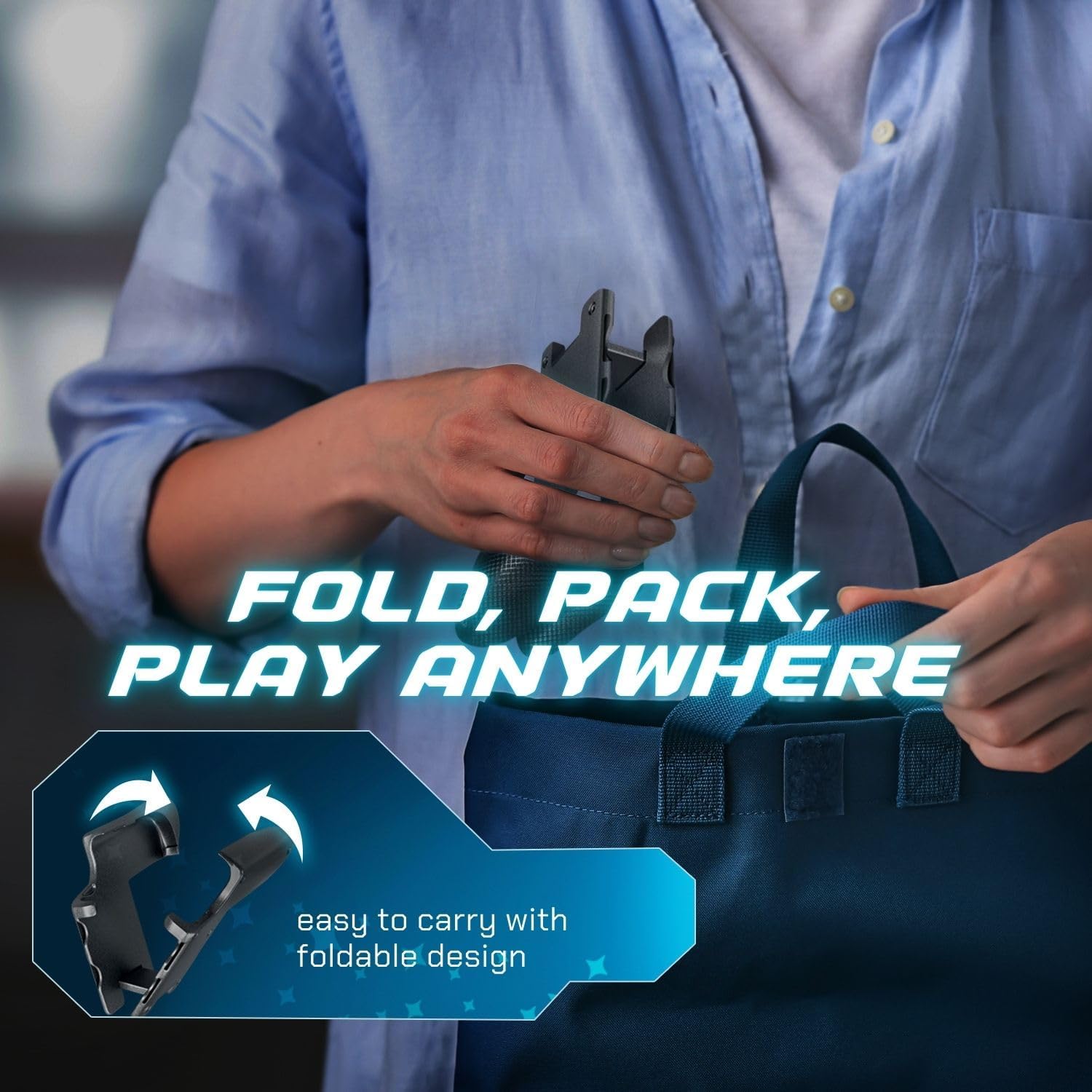 TNP Grip Case for Nintendo Switch OLED - Foldable Ergonomic Switch Grip with Slim, Lightweight, Comfortable Handle & 4 Game Card Slots Compatible with N-Switch OLED Model(2021) ONLY, Black - Image 5