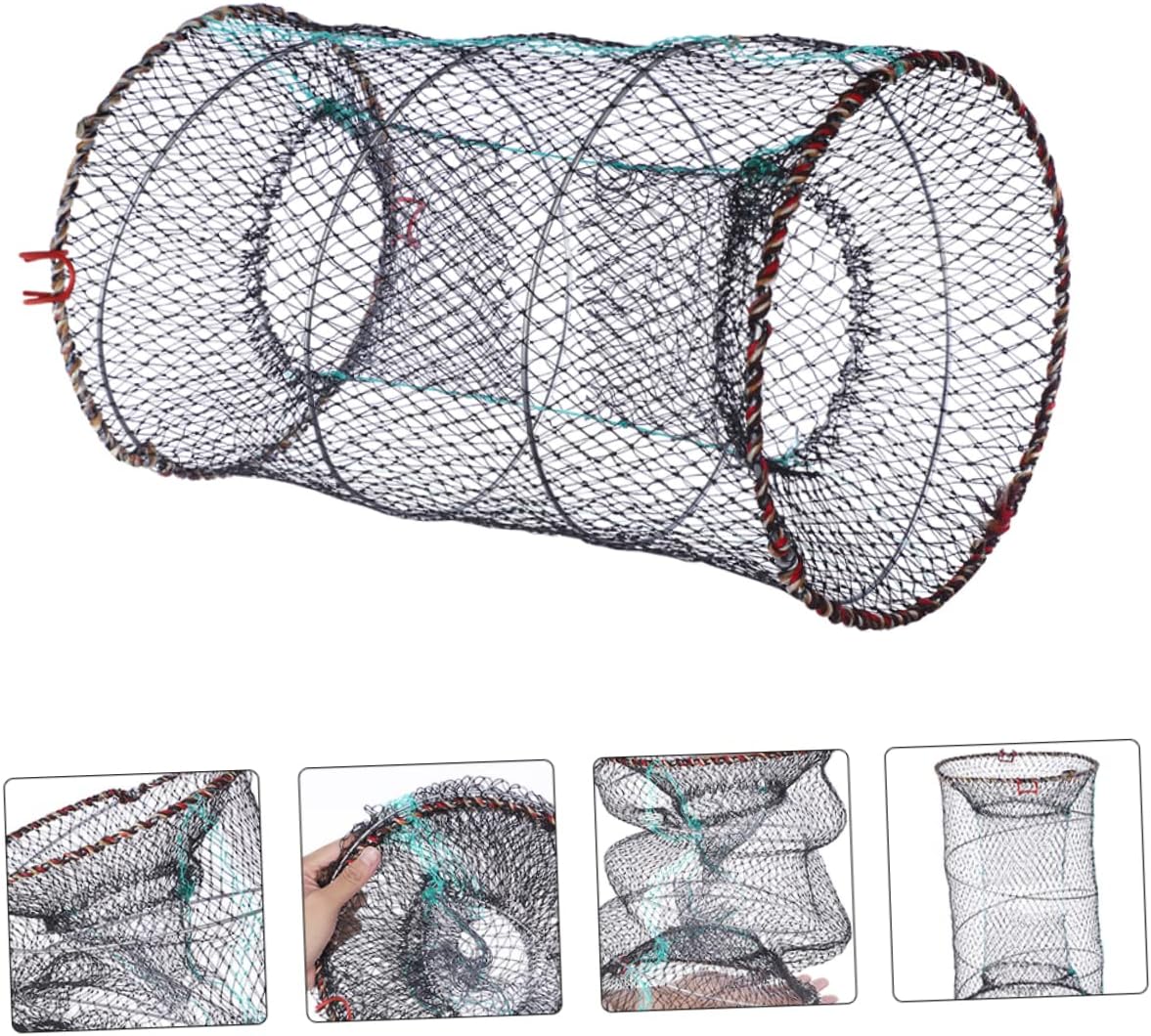 VANZACK 2Pcs Collapsible Fishing Net Trap Portable Bait Catcher for Lobster Crawfish and Fish Multi-Function Fish Trap for Fishing Enthusiasts