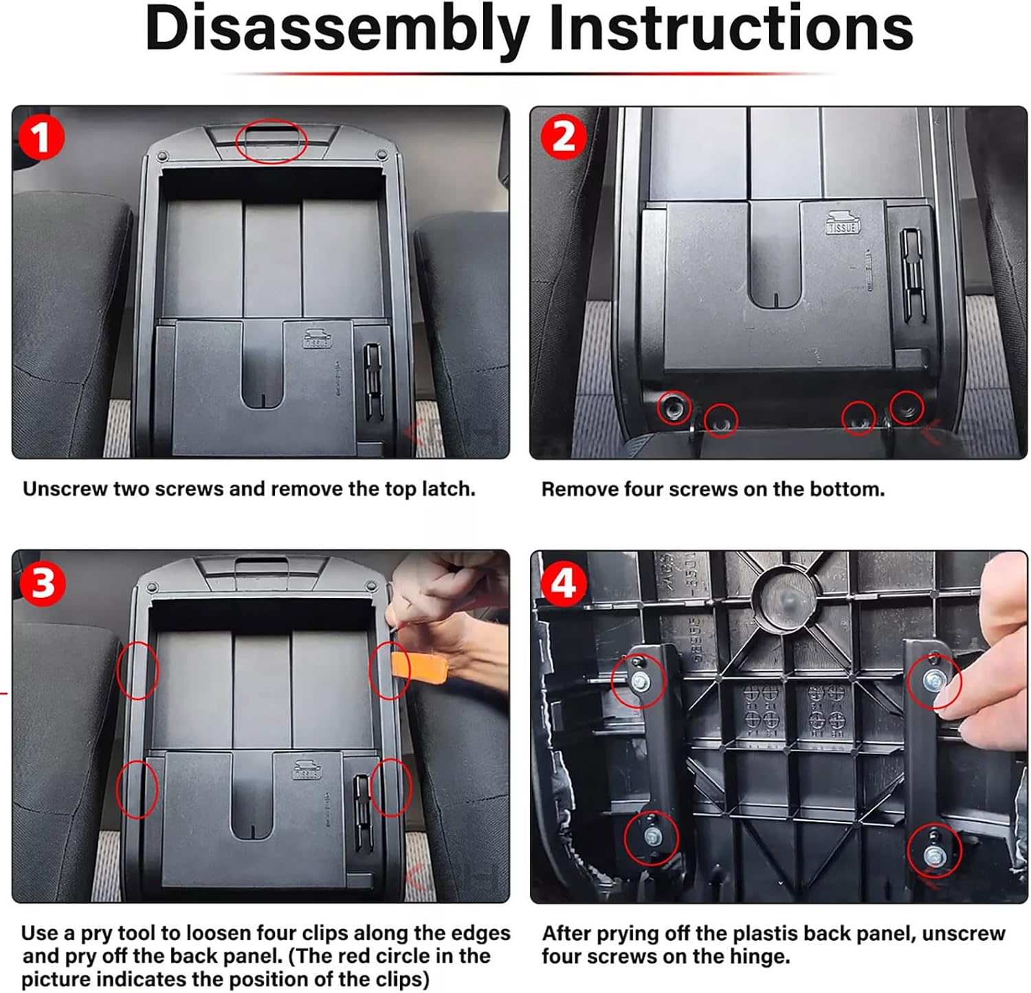 CHICHIYANG 1Pc Center Console Lid Armrest Leather Cover Trim Skin Waterproof Replacement for Toyota 4Runner 2010-2023 Car Auto Accessories