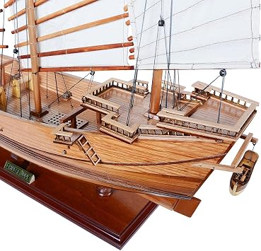 Old Modern Handicrafts Chinese Junk Model Wooden Ship Model - Museum Quality Model Ship for Home & Office - Fully Assembled - 27.0L x 7.0W x 24.5H Inches