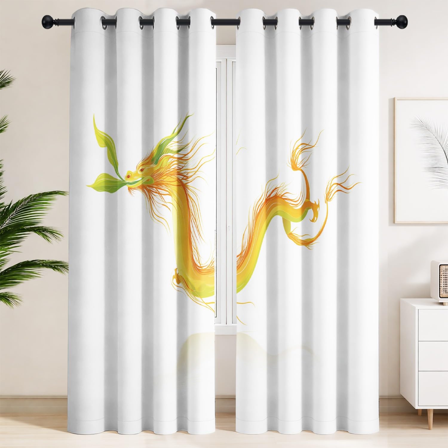 Rideaux blancs salon et chambre oriental | Décoration zen 117x183 cm