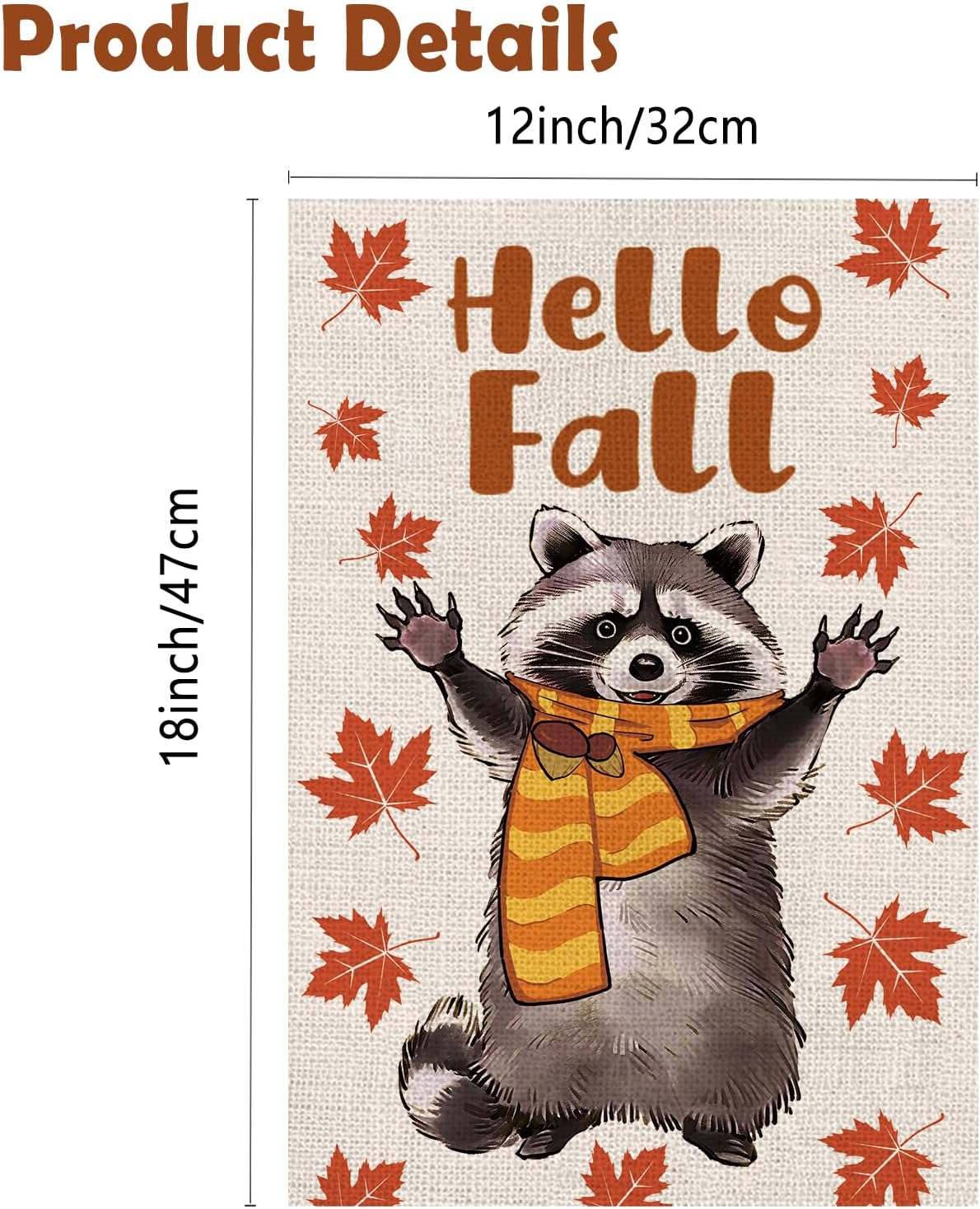 Funny Raccoon Garden Flags Seasonal Flags Set of 11 Double Sided Holiday Farmhouse Outdoor Yard Lawn Home Decorations 12.5x18 Inch