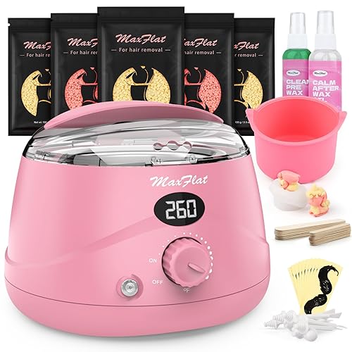 Miniatura 7 de MaxFlat - Kit de cera para mujeres y hombres, kit de cera digital MaxFlat con 51 accesorios de cera de 17.6 onzas, cera brasileña para axila de