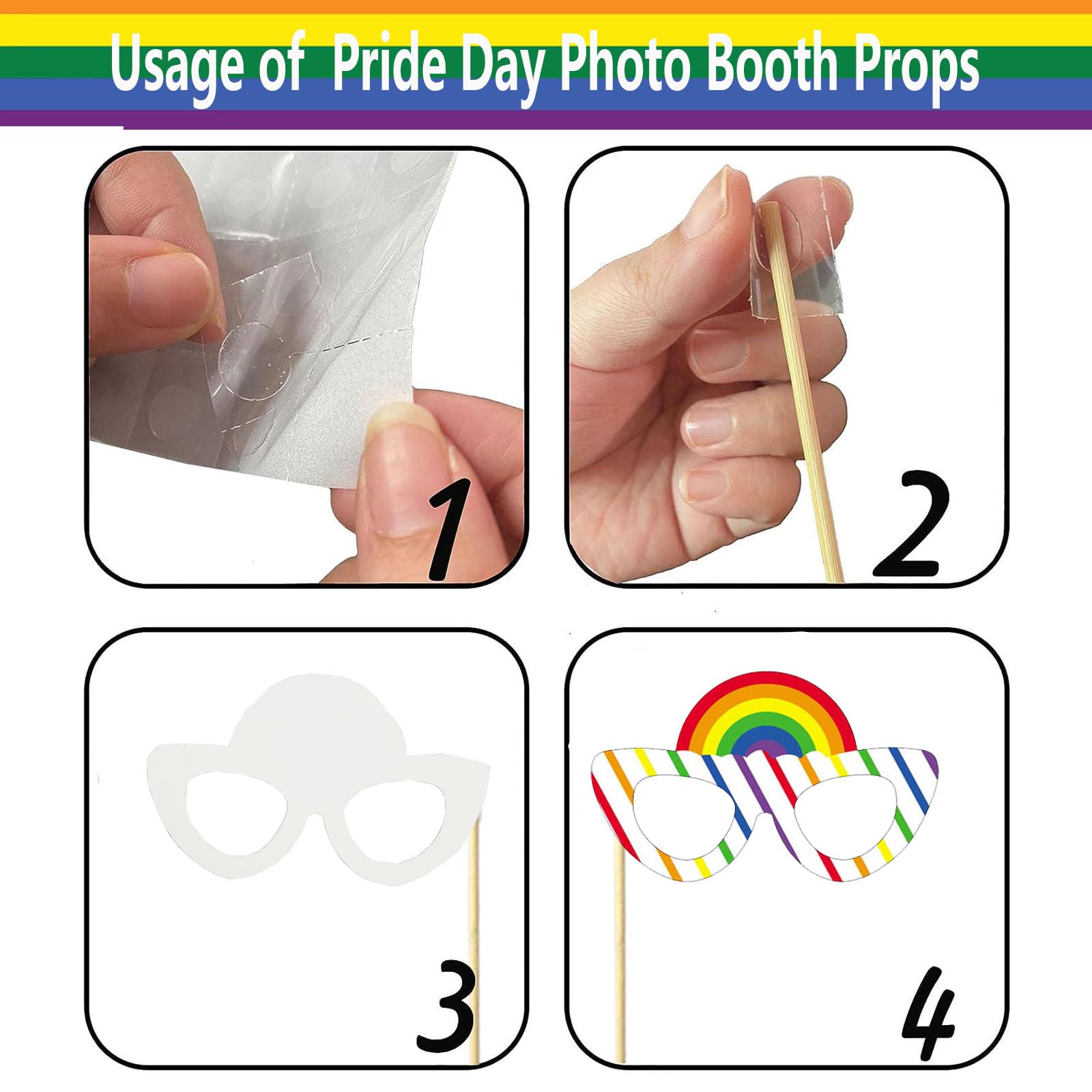 Pride LGBTQ Lot De 28 Accessoires De Décoration Arc-en-ciel Pour Photomaton De Fête Gay Pride Pour Bar NHS, Décoration De Fête Arc-en-ciel, Accessoires De Déguisement