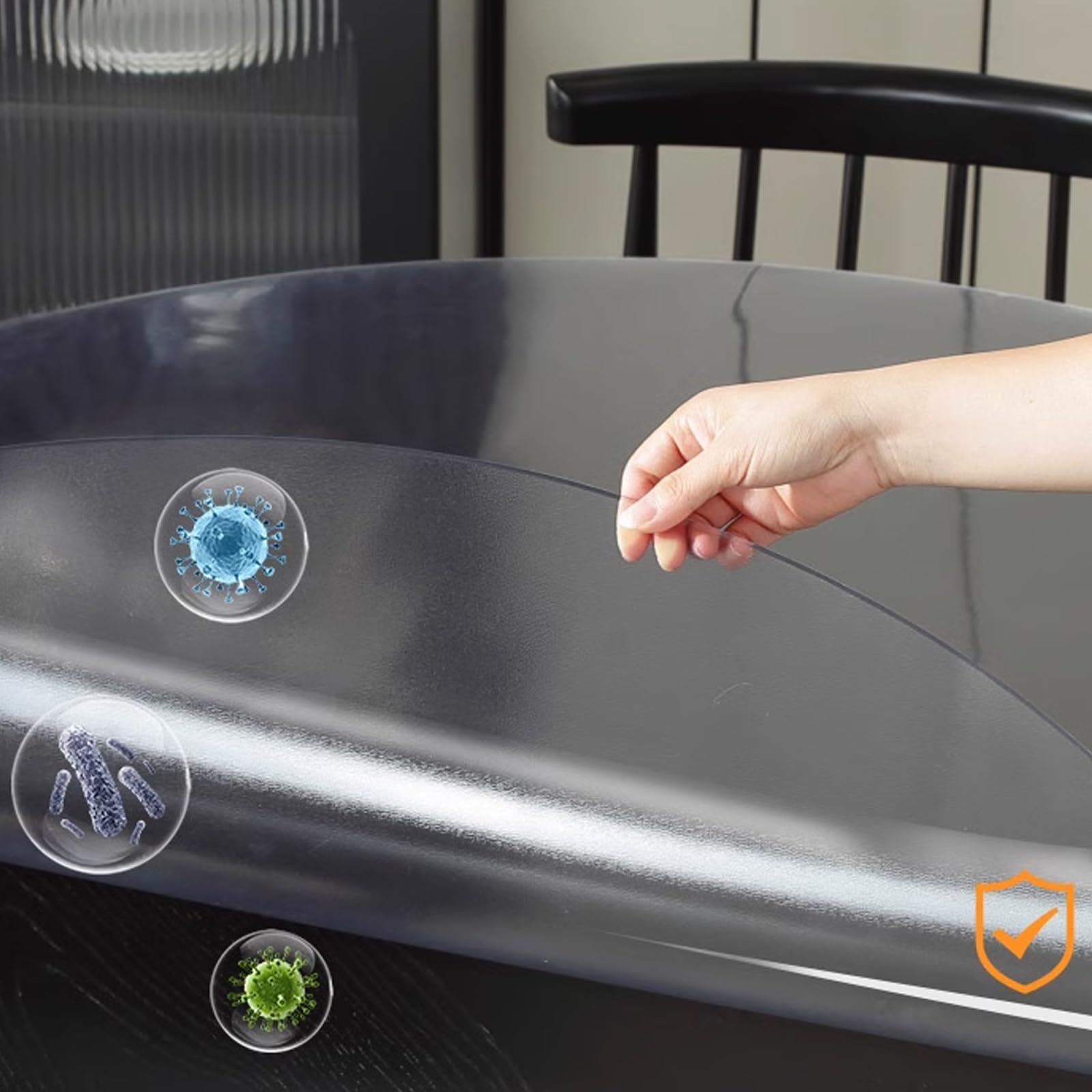 Tapis de table rond antibactérien pour repas de famille sans stress