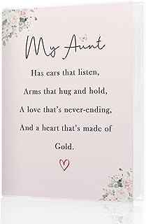 Aunt Gifts Photo Album 4x6, Aunt Auntie Gifts for Mother's Birthday from Niece Nephew Small Photo Album Book with 18 Pockets Hold 36 Pictures, Auntie Gift Ideas