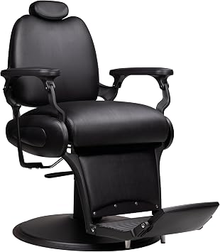 Antlu Barber Chair Salon Chair for Hair Stylist, Heavy Duty 700lbs Vintage Reclining Salon Beauty Chair Hair Stylist for Home Barbershop Tattoo Black