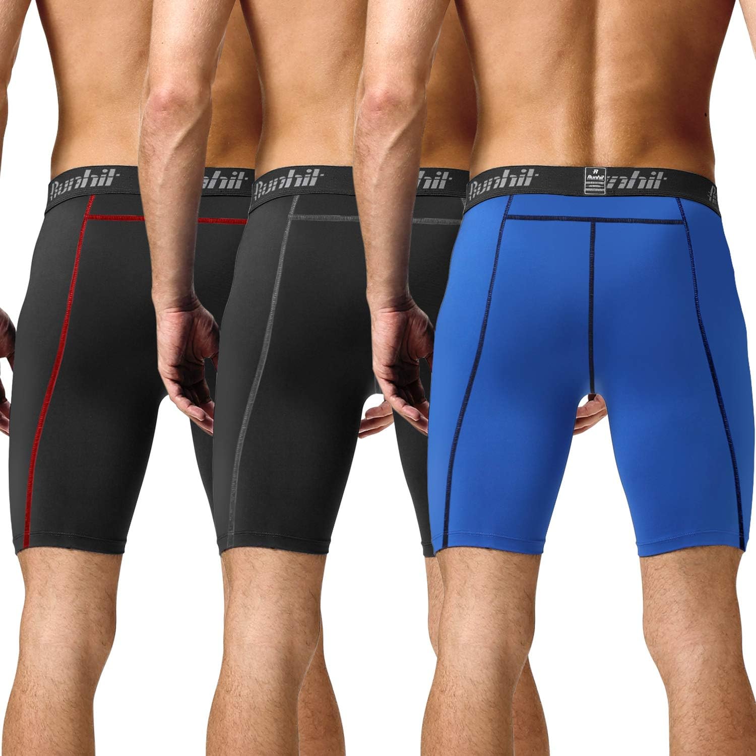 Runhit Compression Shorts Men Underwear Spandex Running Shorts Workout Athletic - Image 2