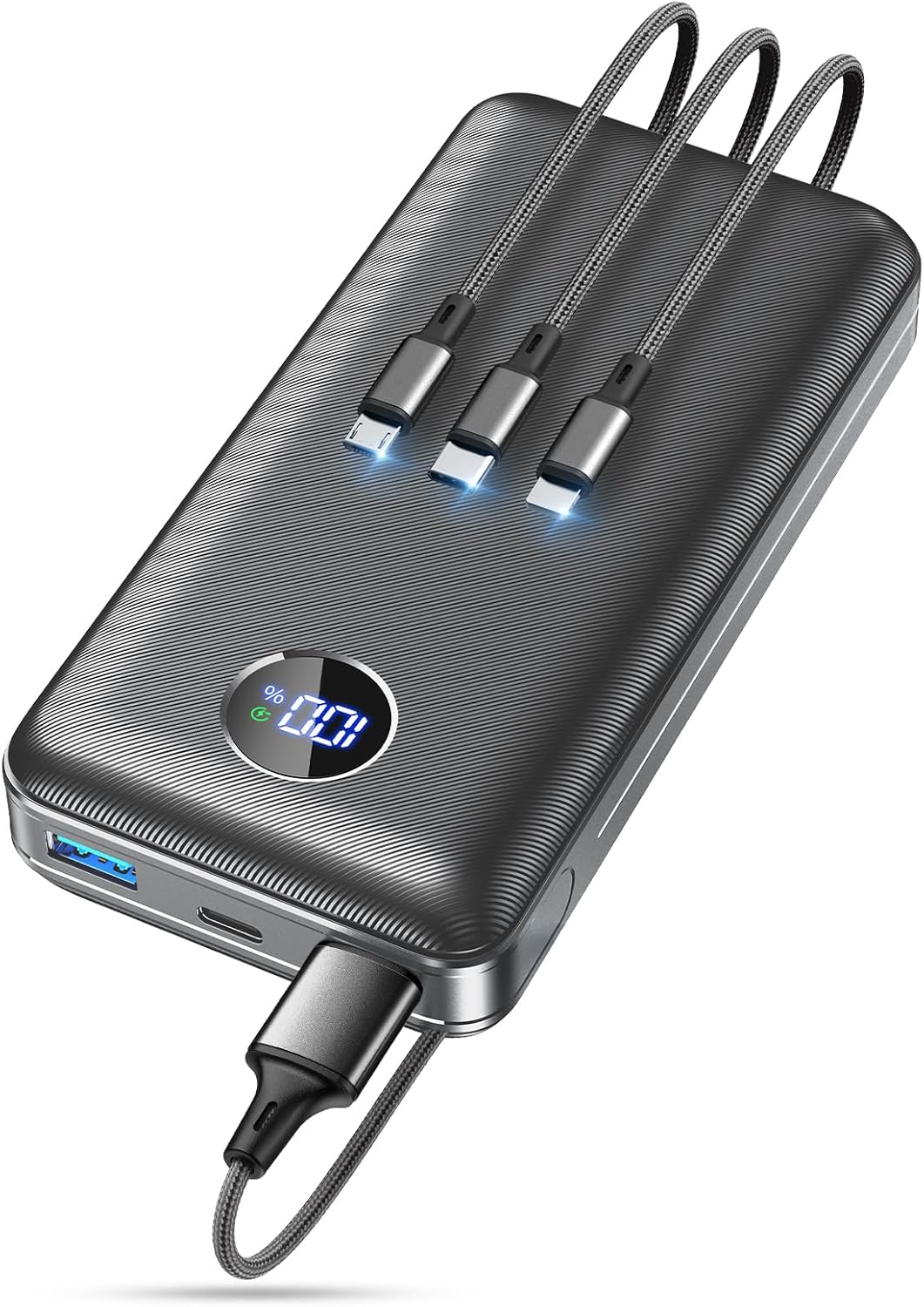 ZZI Power Bank Portable Charger Large Capacity 60000mAh, 3 Output Ports with Cable, Picth