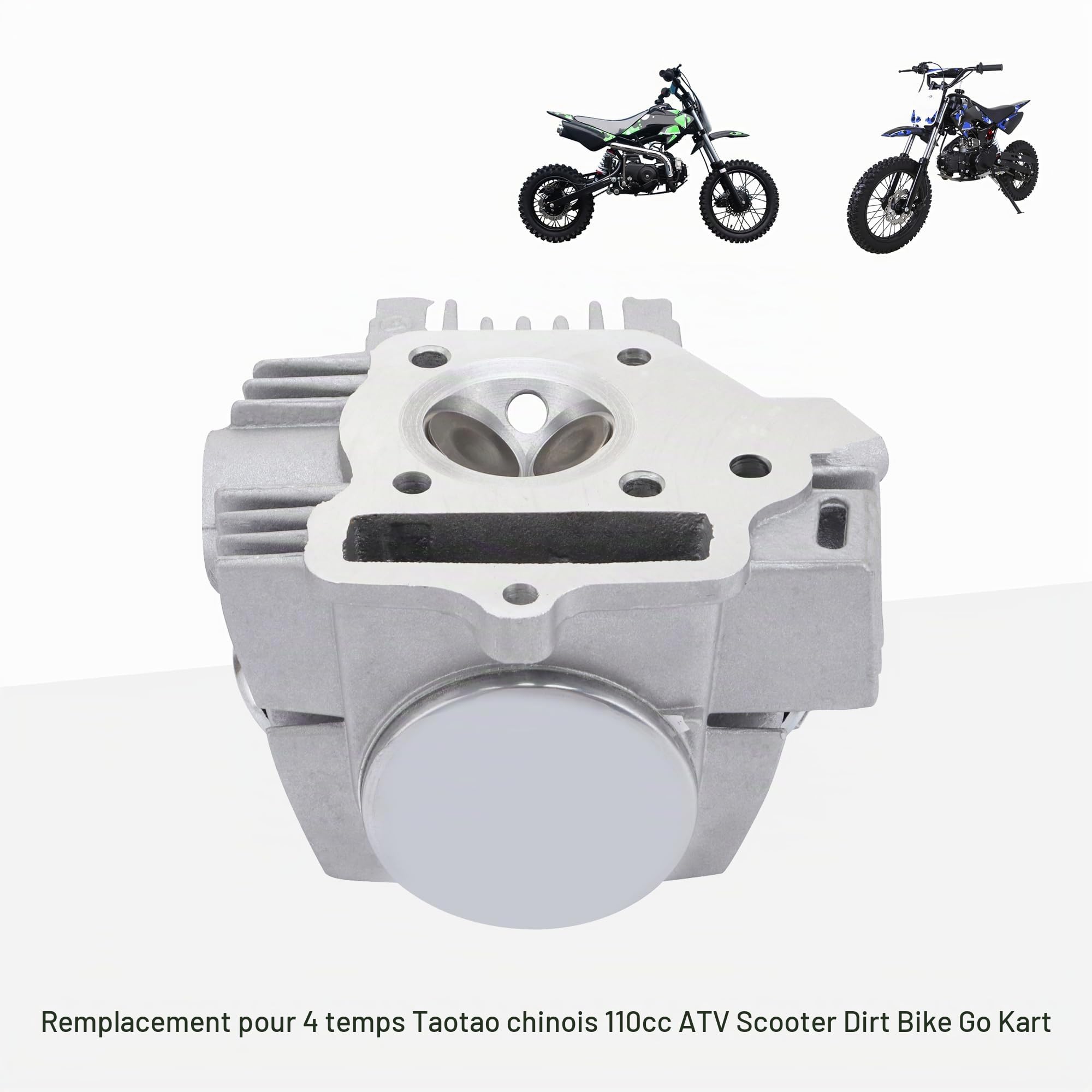 GOOFIT 110cc 125cc Culasses de cylindre avec joints pistons Ensemble culasse bougie d'allumage et ensemble de montage Remplacement pour motocross scooter et dirt bike ATV Go kart