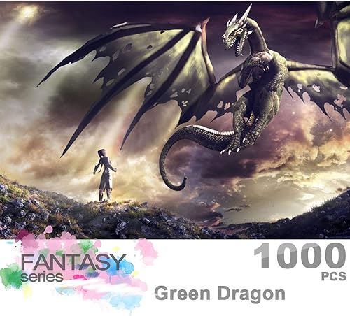Ingooood - Rompecabezas de 1000 piezas para adultos, serie de fantasía, rompecabezas de la serie Dragón, rompecabezas de madera de entretenimiento,