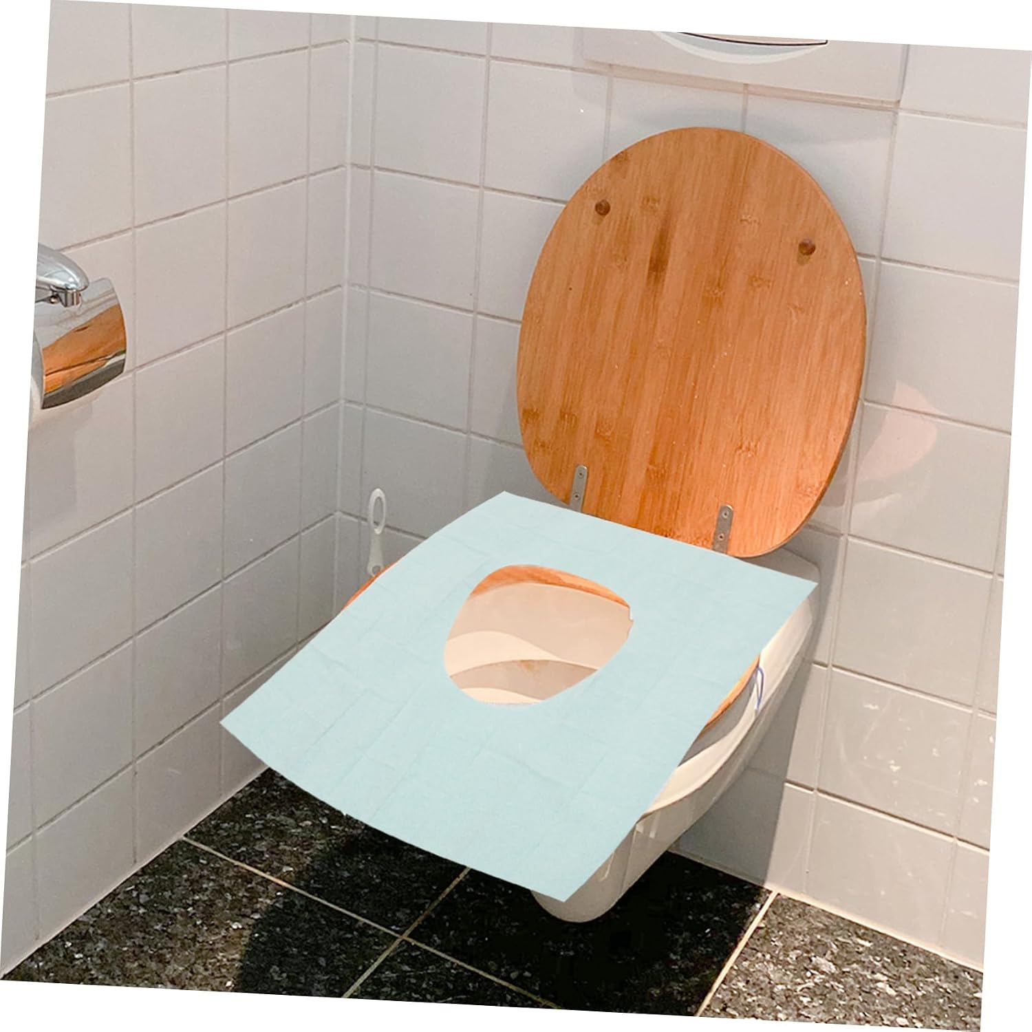 50pcs Round Padded Toilet Seat Cover Waterproof Disposable for Home Hotel Public Toilets