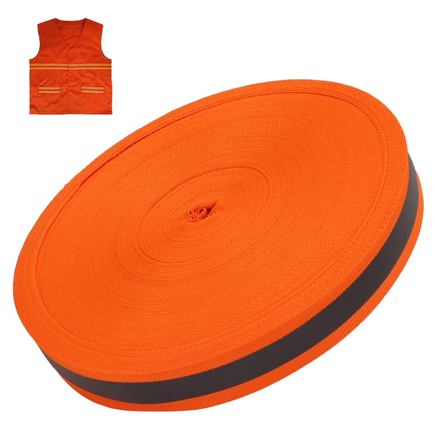 プレミアム反射安全リボン 高視認性 夜間反射テープ 丈夫で柔軟なナイロンリボン アウトドアスポーツや夜の安全 50ヤードロール (蛍