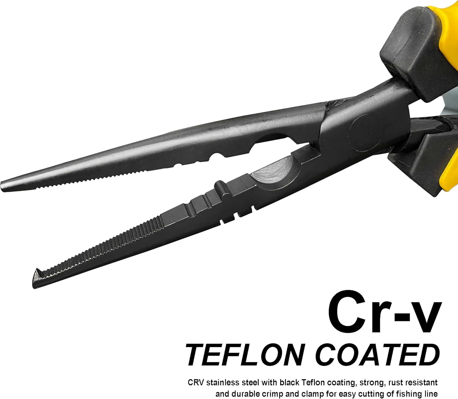7-inch Fishing Pliers with Rust-resistant Teflon Coating, Fresh/Sea Fishing Tools, Comfortable Grip Fishing Gear for Fishing Trips