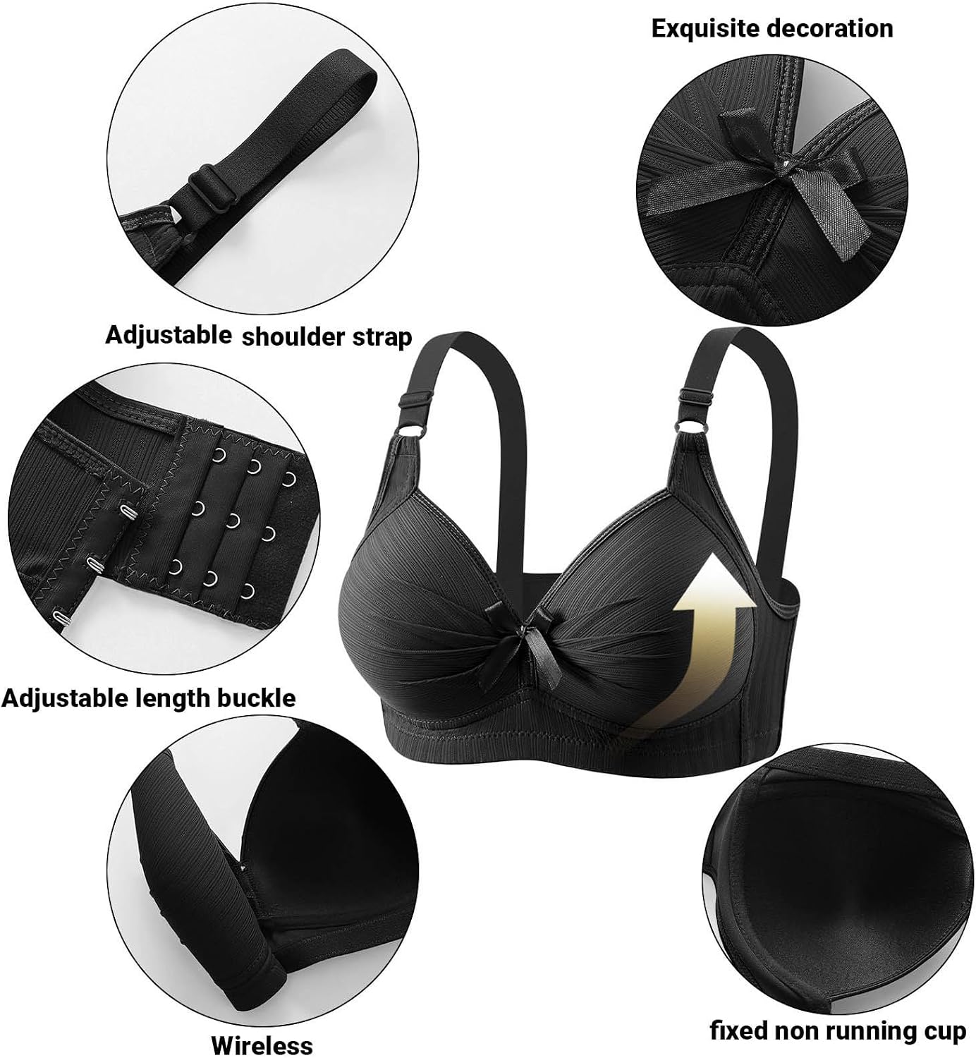 Womens 5 Pack Wireless Bras Full Coverage Bra Comfort Bralette Wide Strap Supportive Lounge Sleep 2026 for Ladies