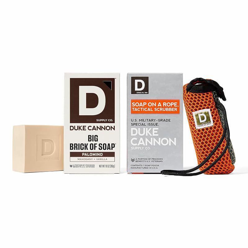 Duke Cannon Supply Co Sabonete em Barra Palomino com Esponja de Malha e Cordão 550 Paracord — 283 g
