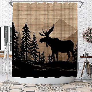 Fun Moose Shower Curtains for Cabin-Inspired Bathrooms