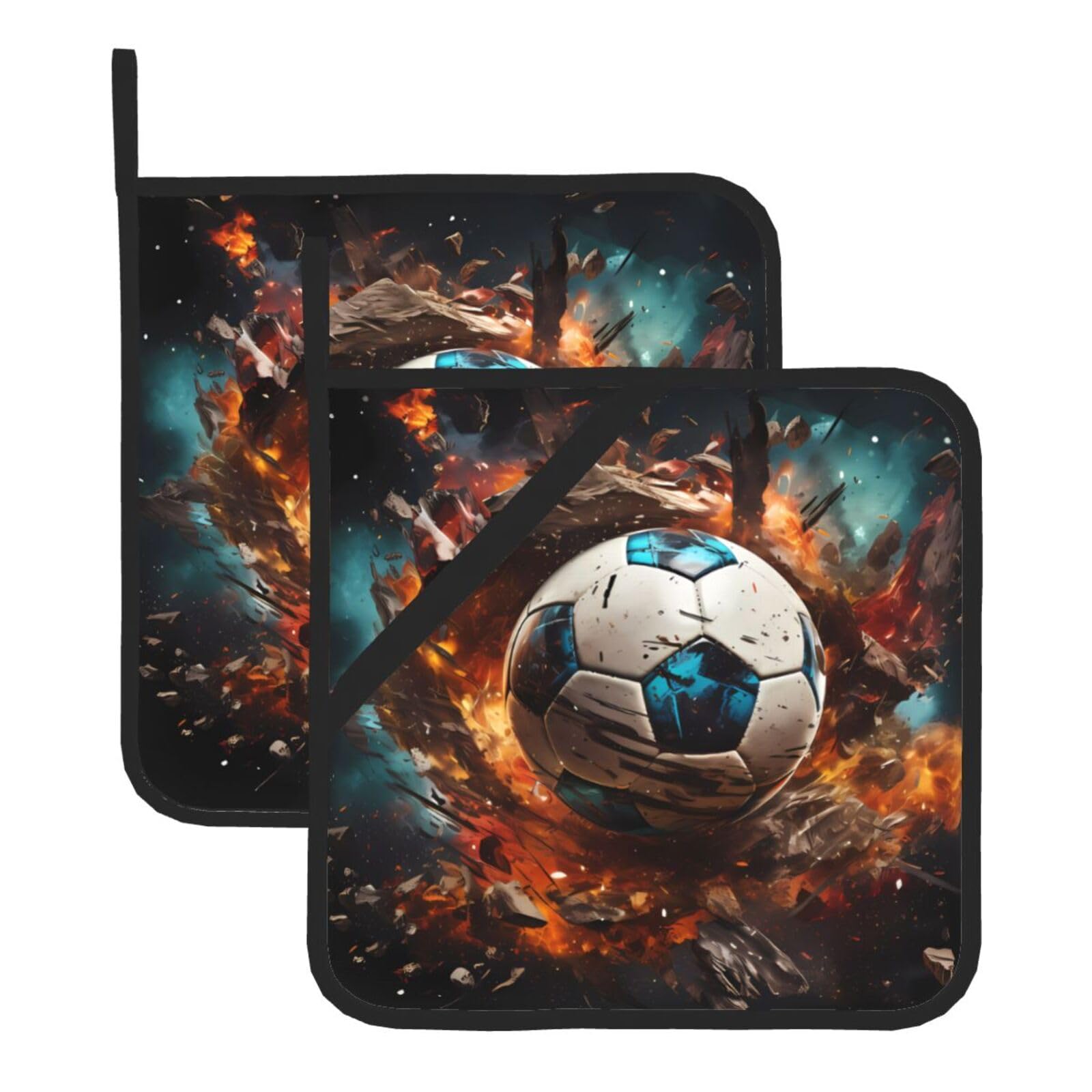 Firecracker Soccer Square Heat Resistant Trivet Set Thick and Durable for Baking Barbecue Cookware Oven