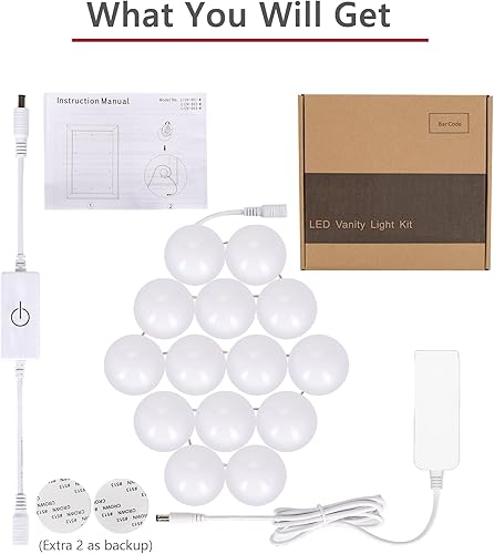 Miniatura 6 de Waneway - Kit de luces de espejo, L12V-002-W, 18.00watts, 12.00 volts